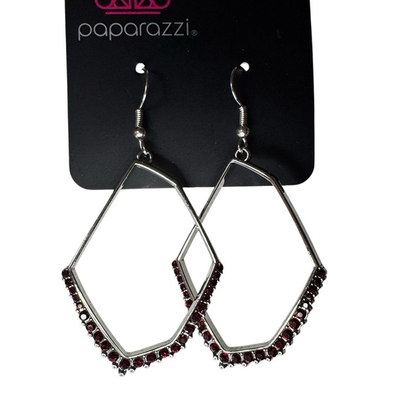 Paparazzi Bent on Success Red Stone Earrings - Picture 2 of 2